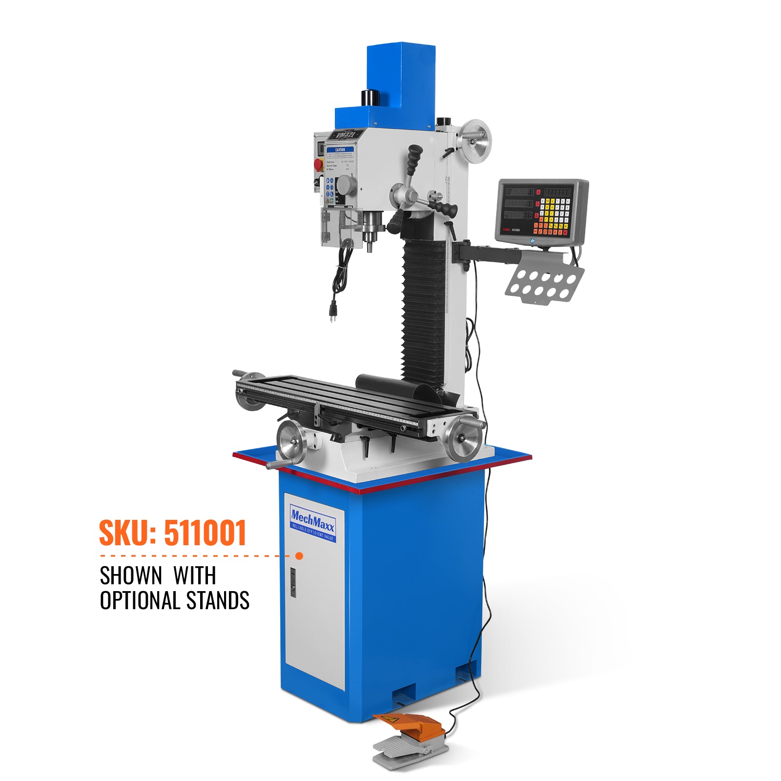 8-1/4"x33'' Industrial Benchtop Mill Drill Machine with DRO, Variable Speed, Brushless Motor, R8 Spindle, 2 HP, 110V, Compact Milling Drilling Tool for Garage Shop, DIY Metalworking without Stand
