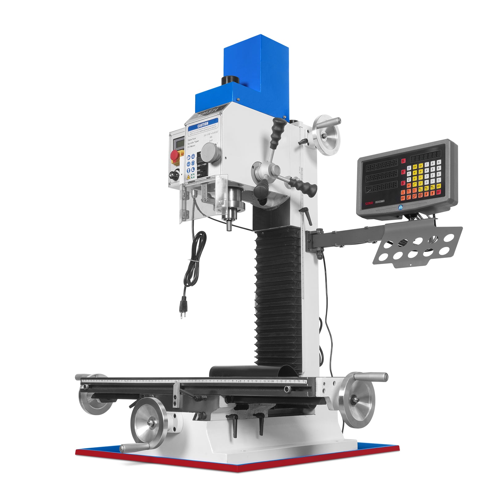8-1/4"x33'' Industrial Benchtop Mill Drill Machine with DRO, Variable Speed, Brushless Motor, R8 Spindle, 2 HP, 110V, Compact Milling Drilling Tool for Garage Shop, DIY Metalworking without Stand