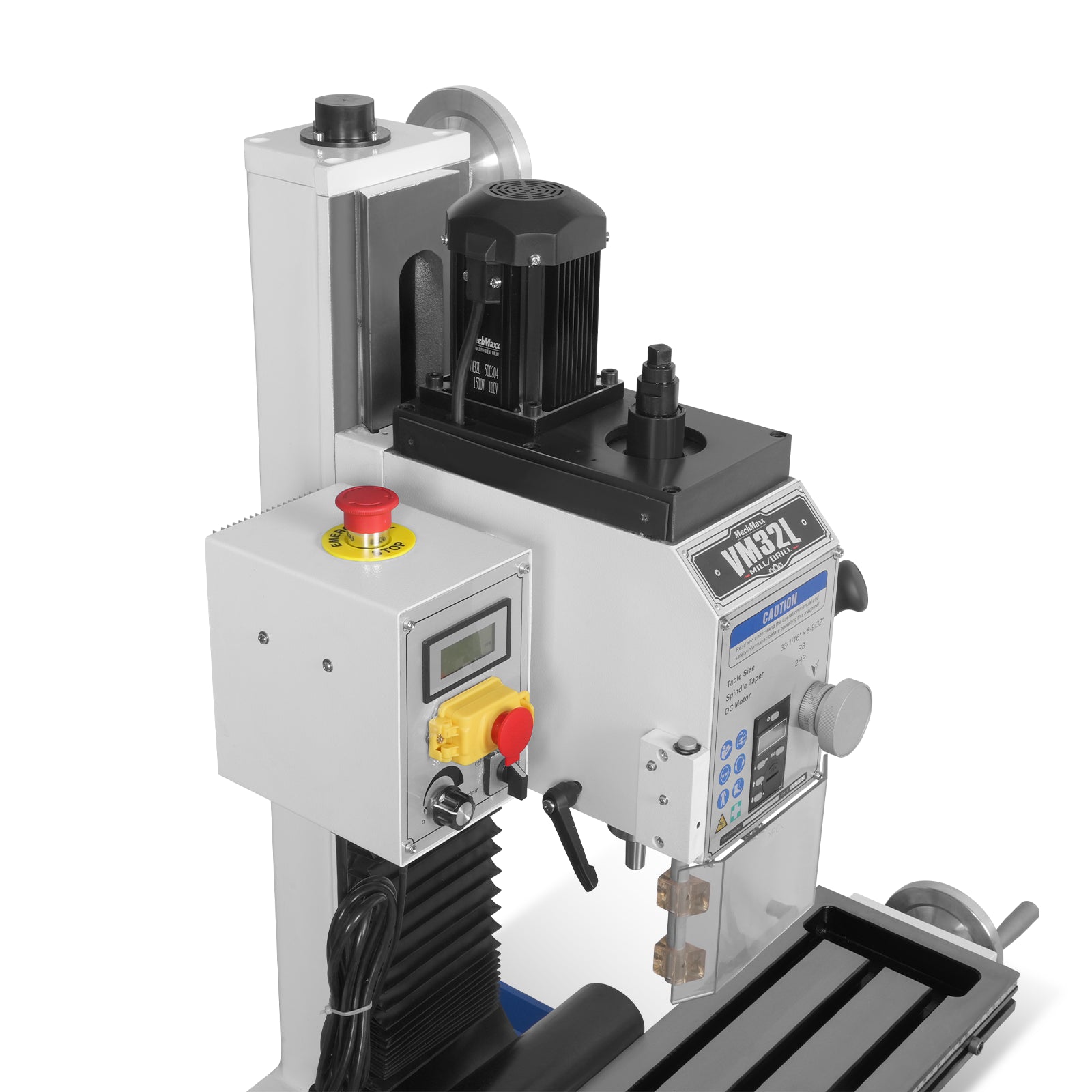 8-1/4"x33'' Industrial Benchtop Mill Drill Machine with DRO, Variable Speed, Brushless Motor, R8 Spindle, 2 HP, 110V, Compact Milling Drilling Tool for Garage Shop, DIY Metalworking without Stand