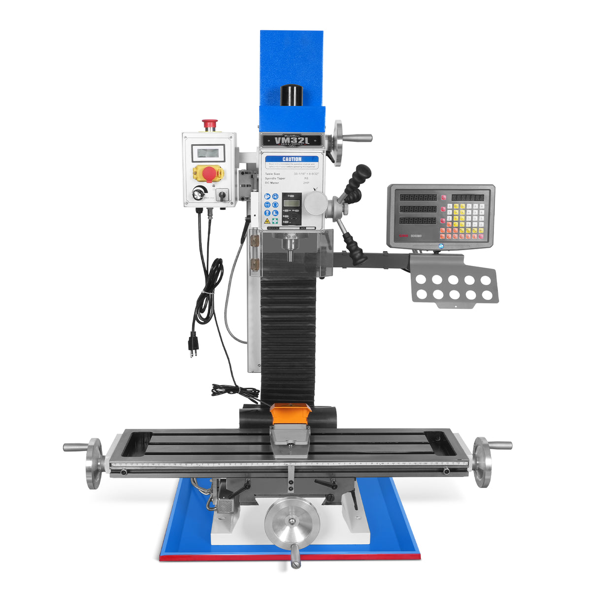 8-1/4"x33'' Industrial Benchtop Mill Drill Machine with DRO, Variable Speed, Brushless Motor, R8 Spindle, 2 HP, 110V, Compact Milling Drilling Tool for Garage Shop, DIY Metalworking without Stand