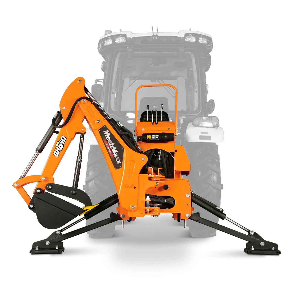 7' Tractor Backhoe Attachment with Mechanical Thumb, 12" Bucket, Self-Contained Pump, for 15-50 HP, Cat. 1 Tractor, BH660