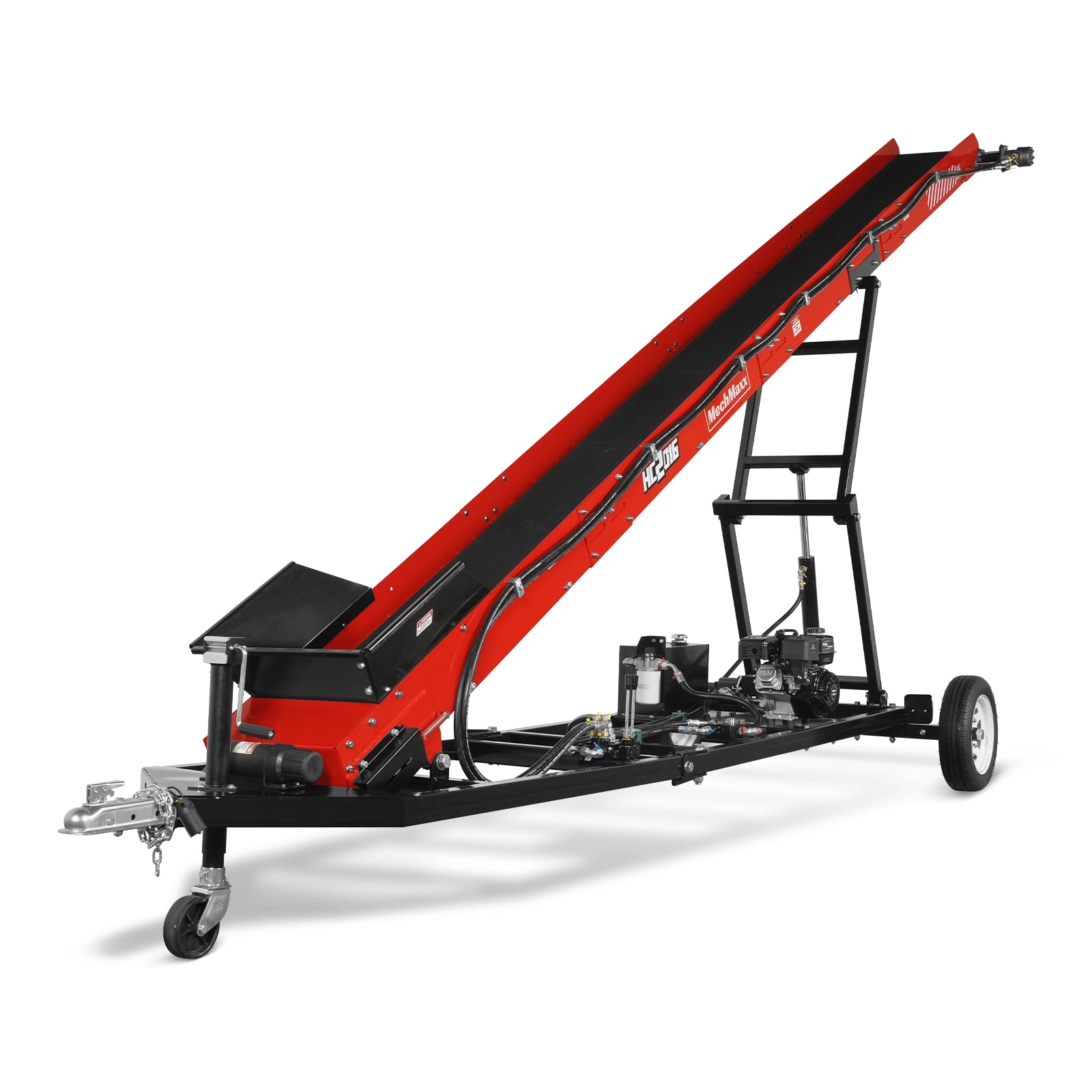 Heavy Duty Firewood Conveyor, 7HP 212cc Gasoline Powered Max. 124" Lift Height, 236'' Length, 16" Width, HC2016
