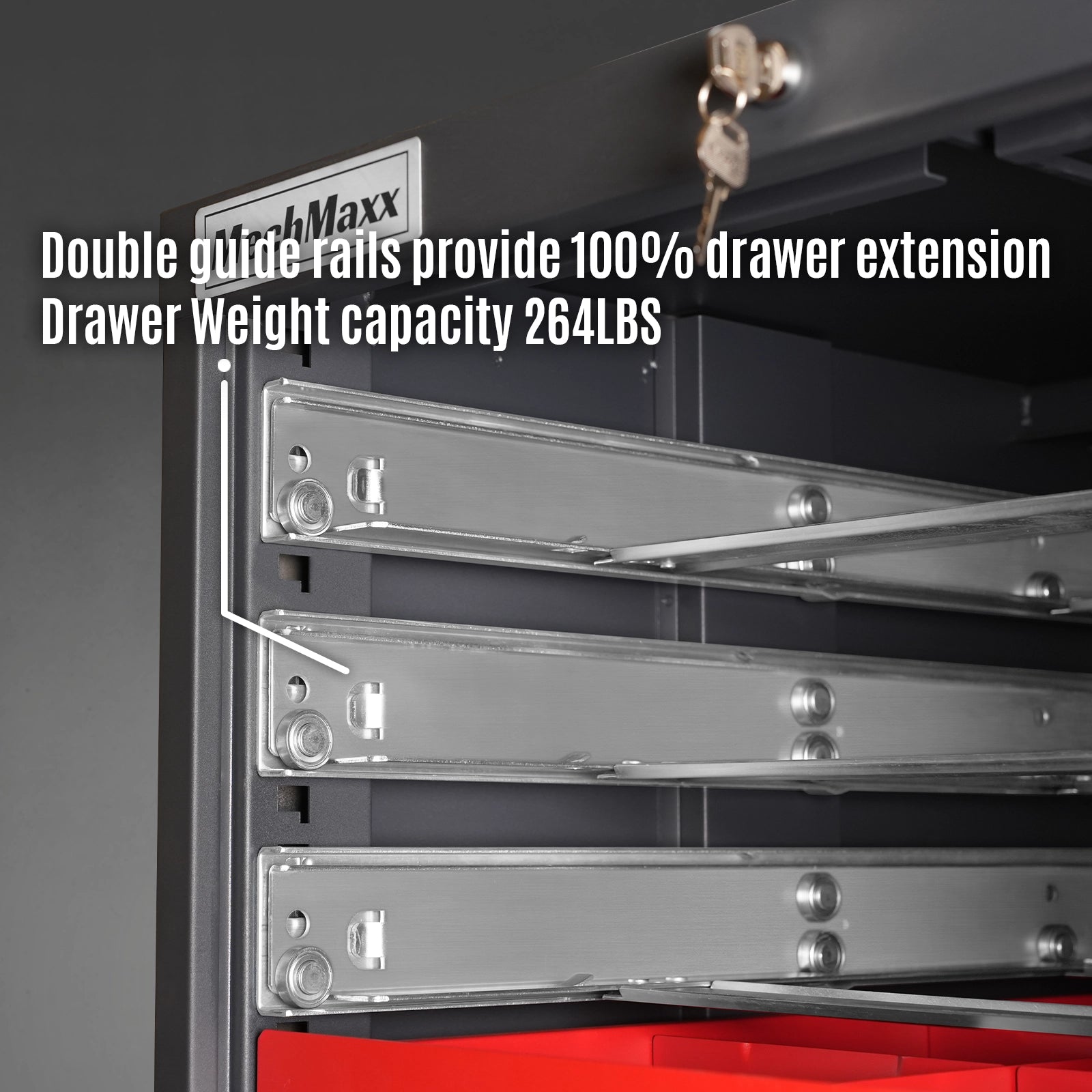 Heavy Duty Modular Drawer Cabinet – 9 Drawer Tool Storage Organizer, Steel Construction, 59" H x 28.5" W x 28.5" D
