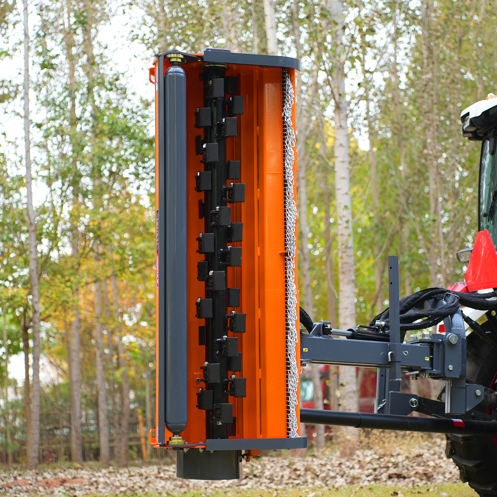 72” Heavy Duty Offset Ditch Bank Flail Mower Italy CMR Gearbox, 90° Tilt, 70-100 HP Tractor, 3-Point Hitch, PTO Driven, VAM72