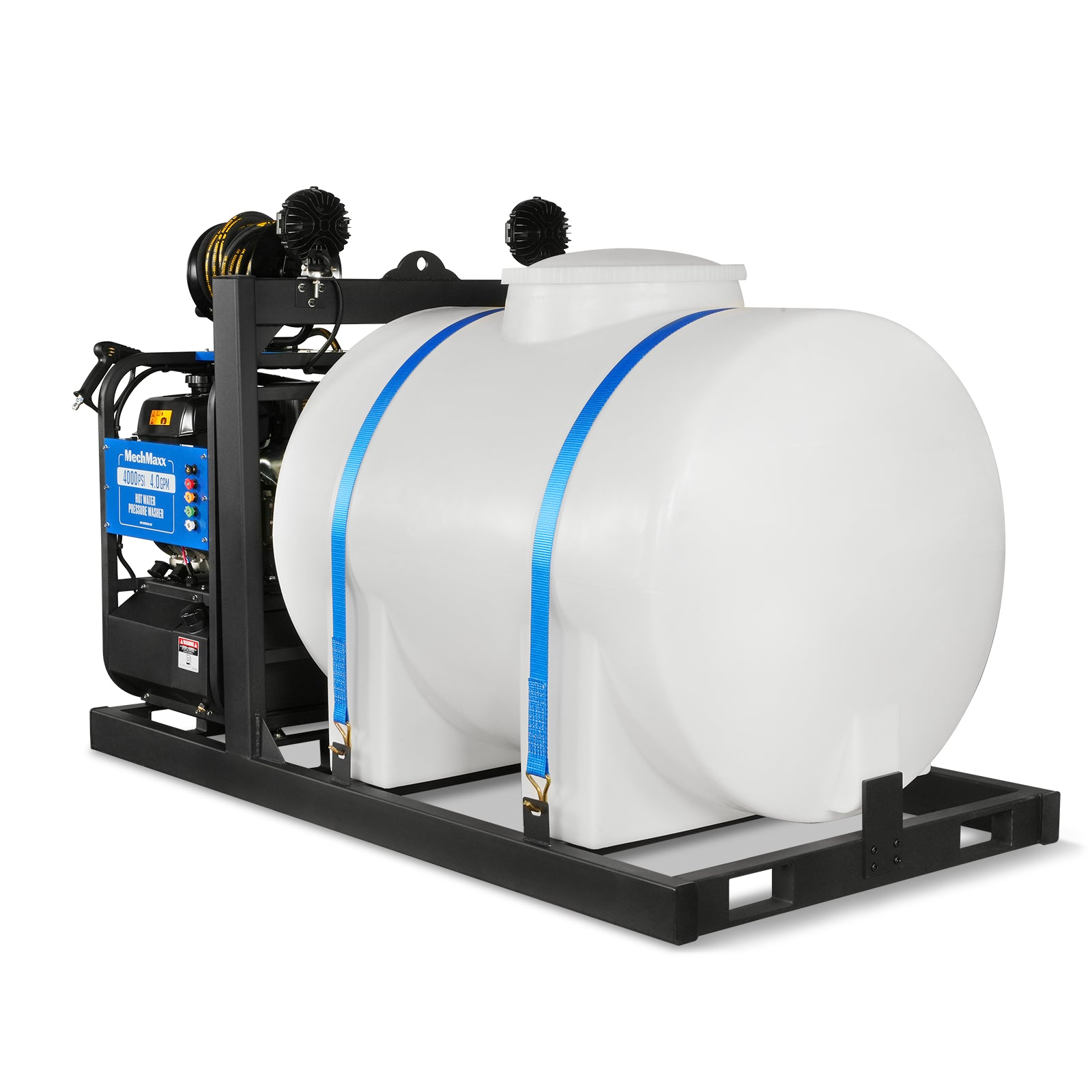 4000 PSI 4 GPM Kohler E-Start Engine Hot Water Pressure Washer Skid Mounted with 245 Gal Tank, HPW40KBT