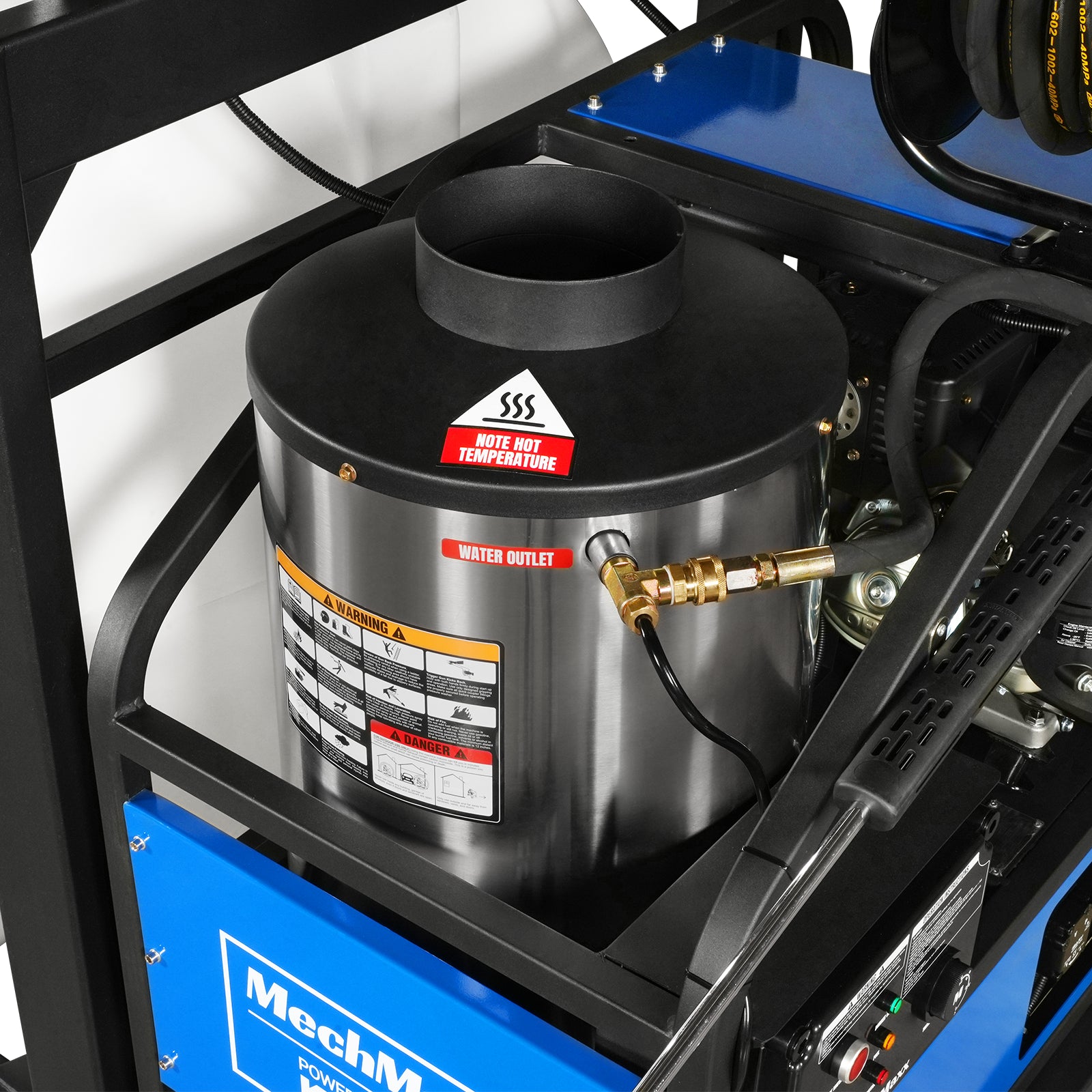 4000 PSI 4 GPM Kohler E-Start Engine Hot Water Pressure Washer Skid Mounted with 245 Gal Tank, HPW40KBT