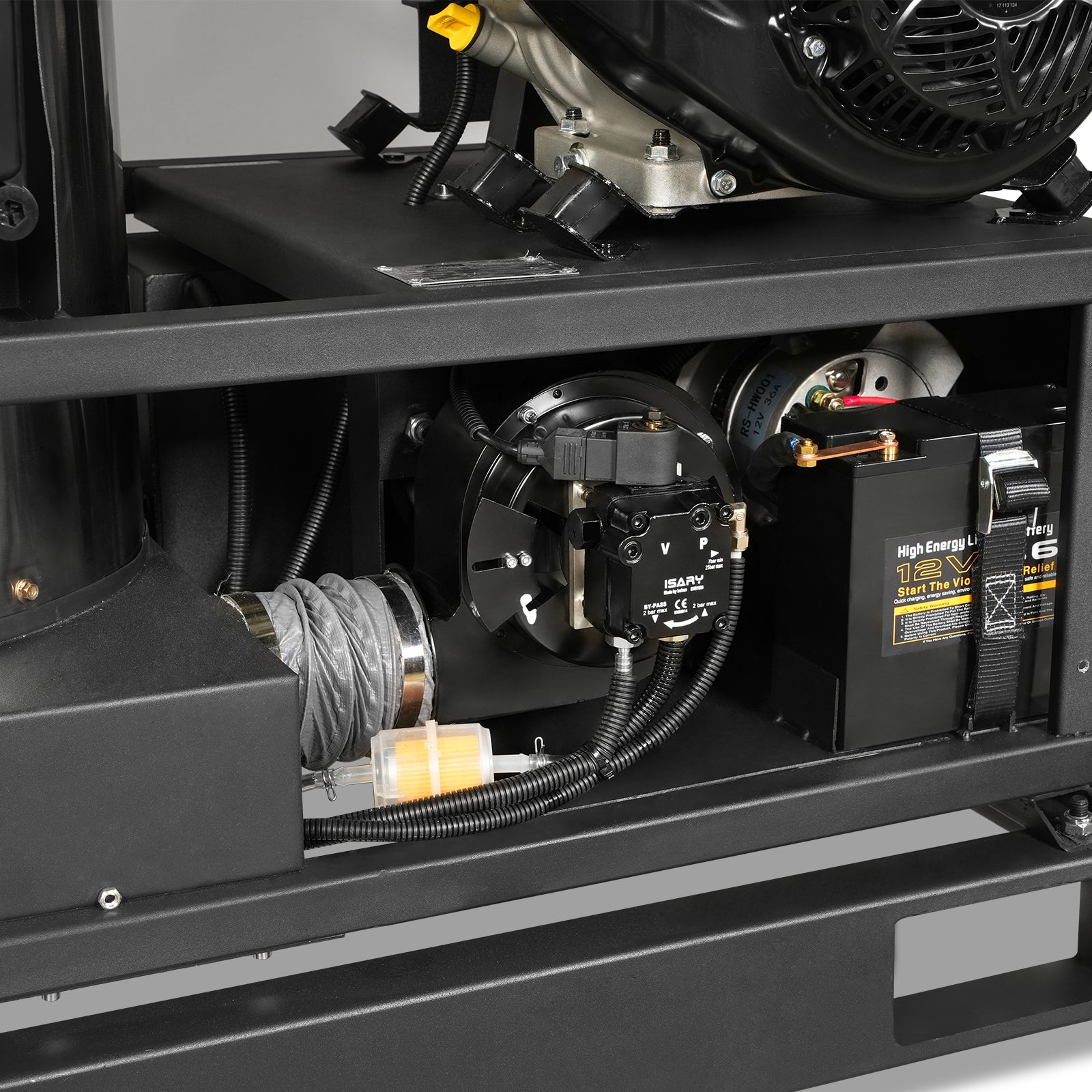 4000 PSI 4 GPM Kohler E-Start Engine Hot Water Pressure Washer Skid Mounted with 245 Gal Tank, HPW40KBT