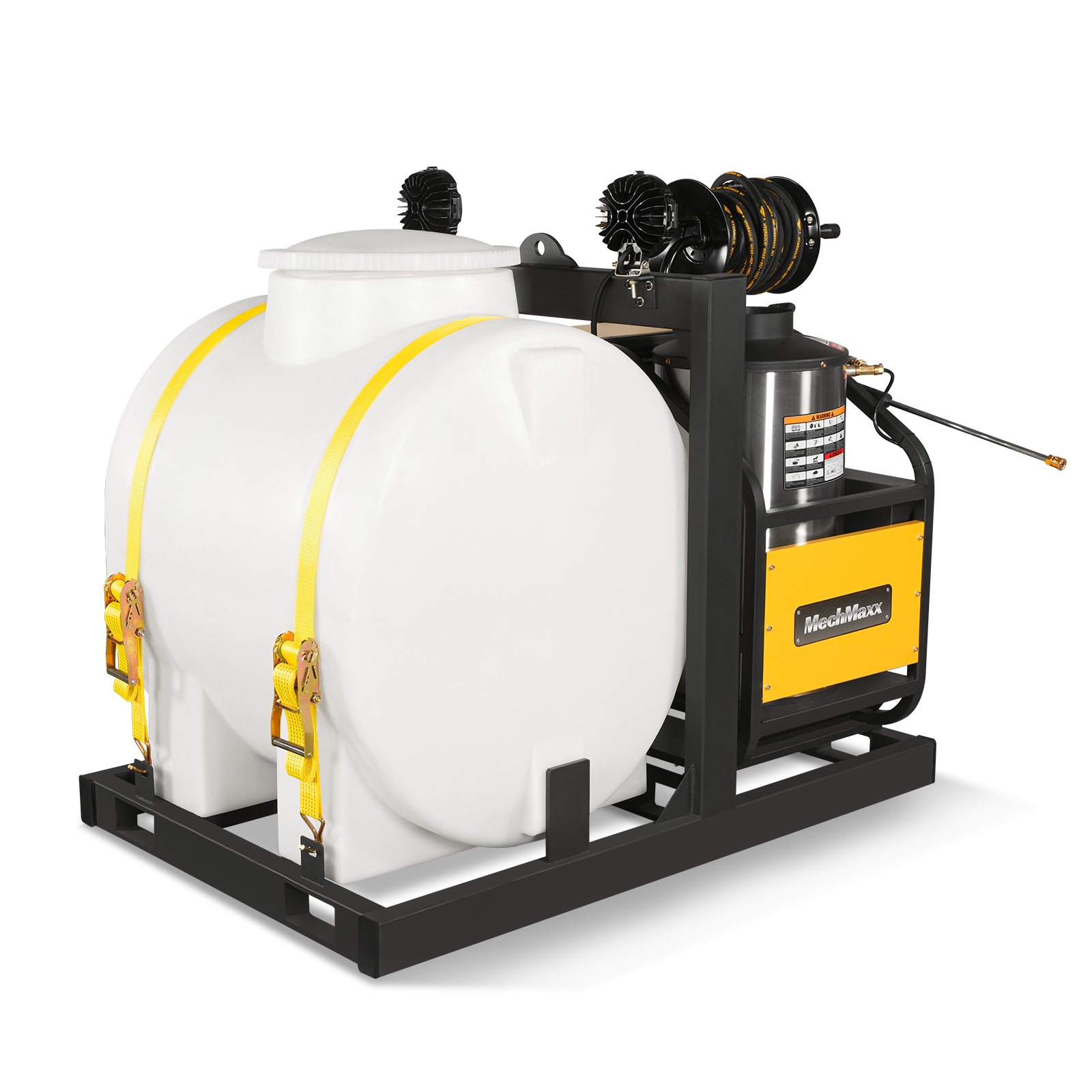 4000 PSI 4 GPM 15 HP ZONSEN E-Start Gas Engine Hot Water Pressure Washer Skid Mounted with 175 Gal Tank, HPW40DT