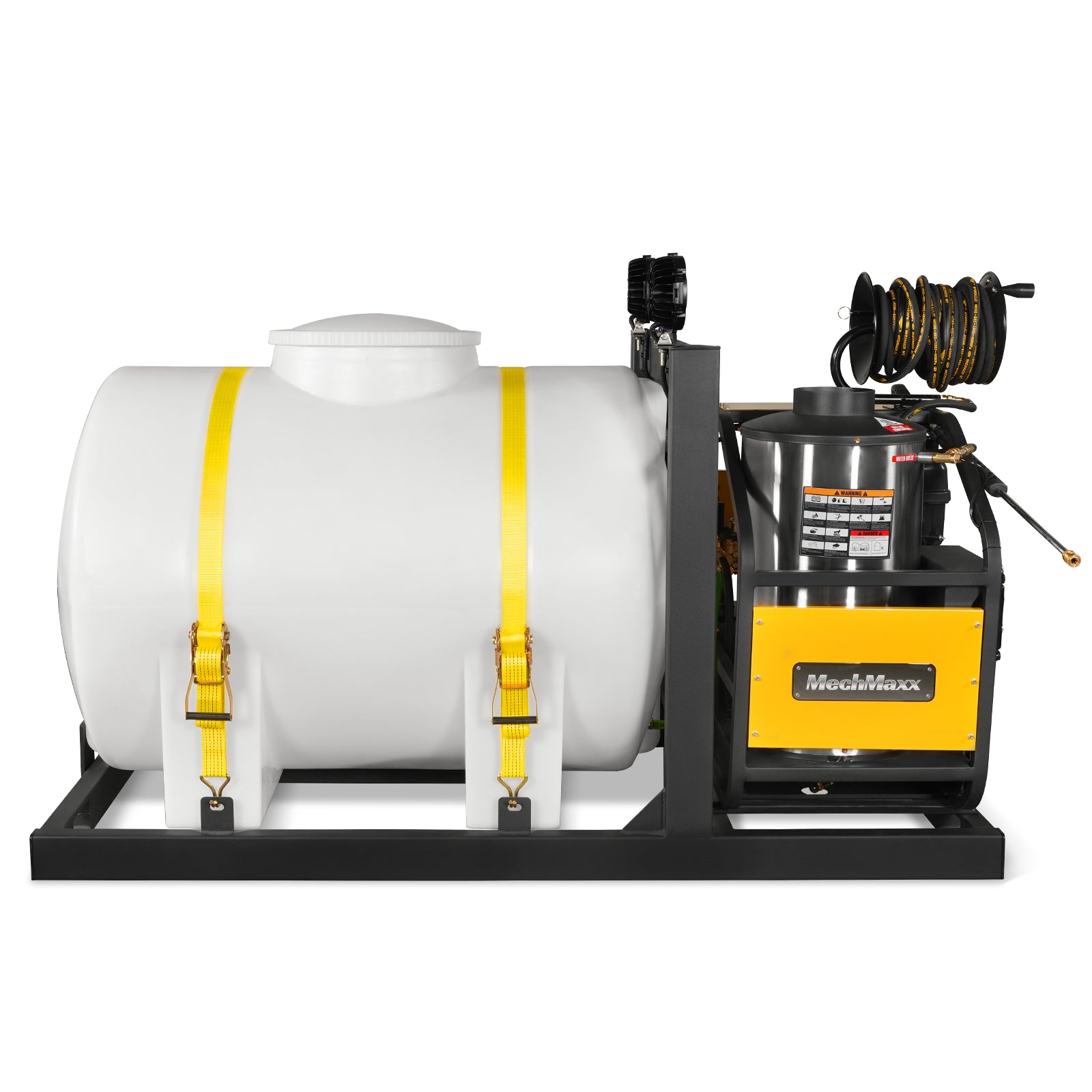 4000 PSI 4 GPM 15 HP ZONSEN E-Start Gas Engine Hot Water Pressure Washer Skid Mounted with 245 Gal Tank, HPW40DBT