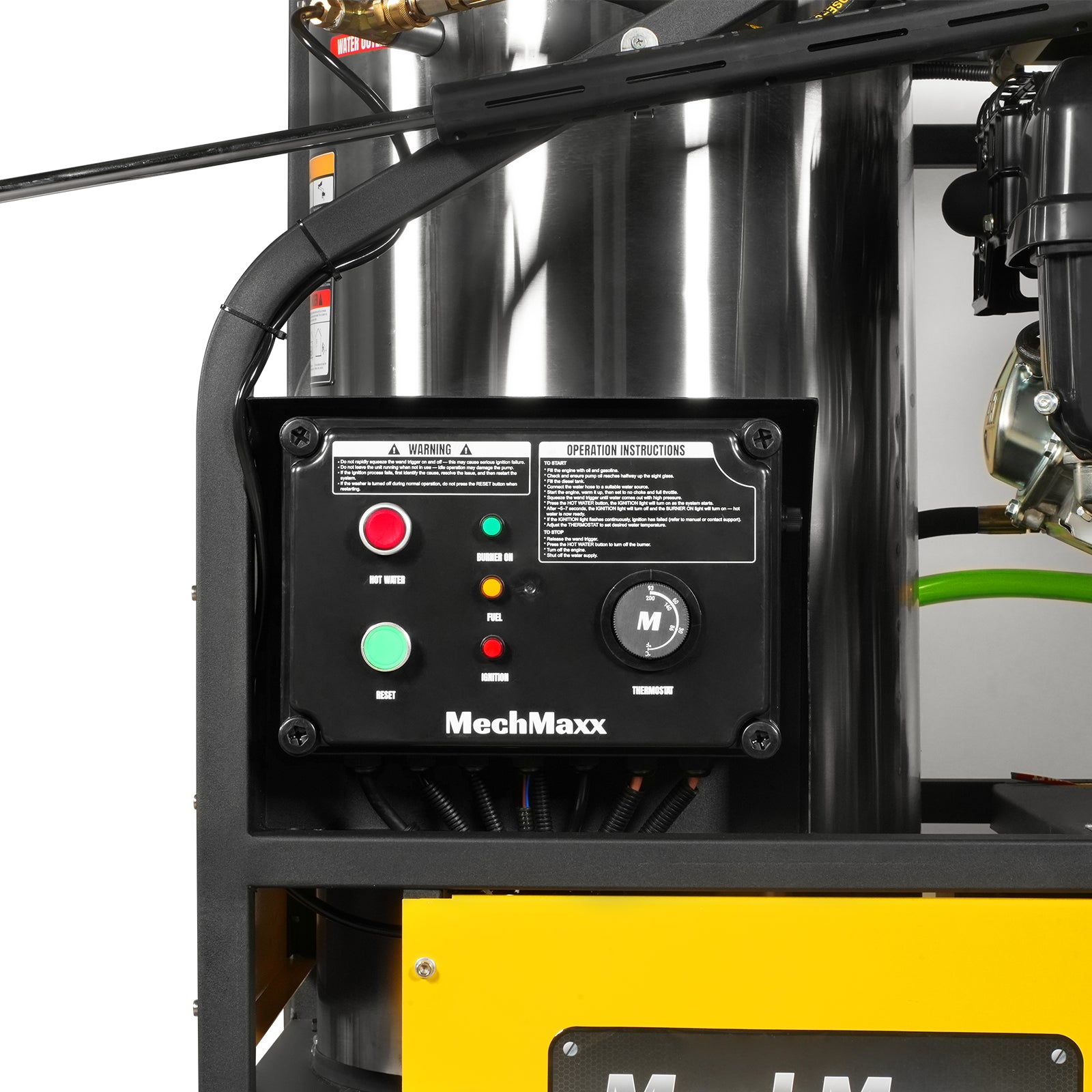4000 PSI 4 GPM 15 HP ZONSEN E-Start Gas Engine Hot Water Pressure Washer Skid Mounted with 245 Gal Tank, HPW40DBT