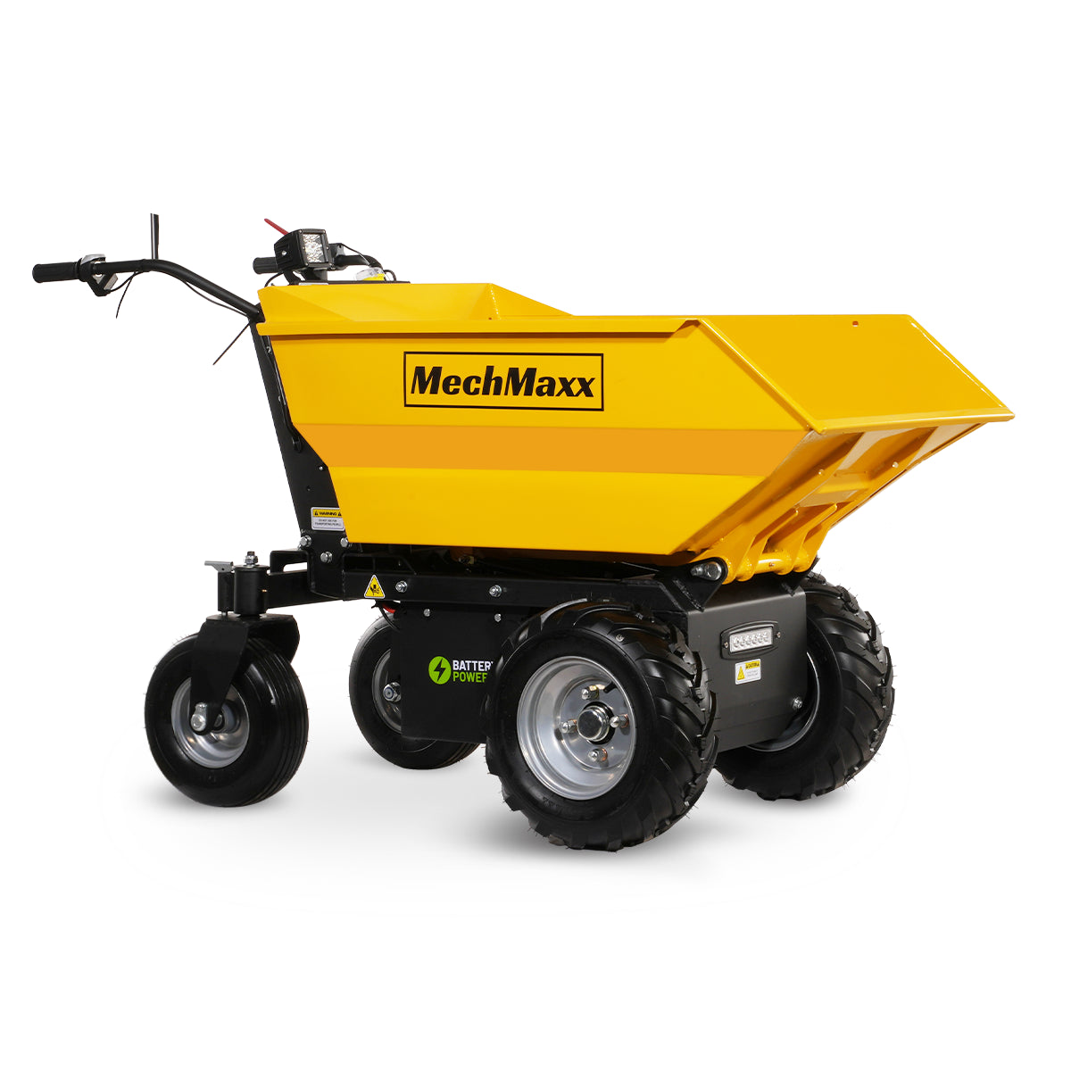 MechMaxx 1100Lbs Loading Battery Powered Barrow Electric Mini Dumper for Sale, 1000W 48V Brushless DC Motor, E50