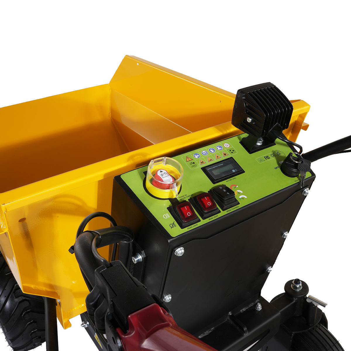 MechMaxx 1100Lbs Loading Battery Powered Barrow Electric Mini Dumper for Sale, 1000W 48V Brushless DC Motor, E50