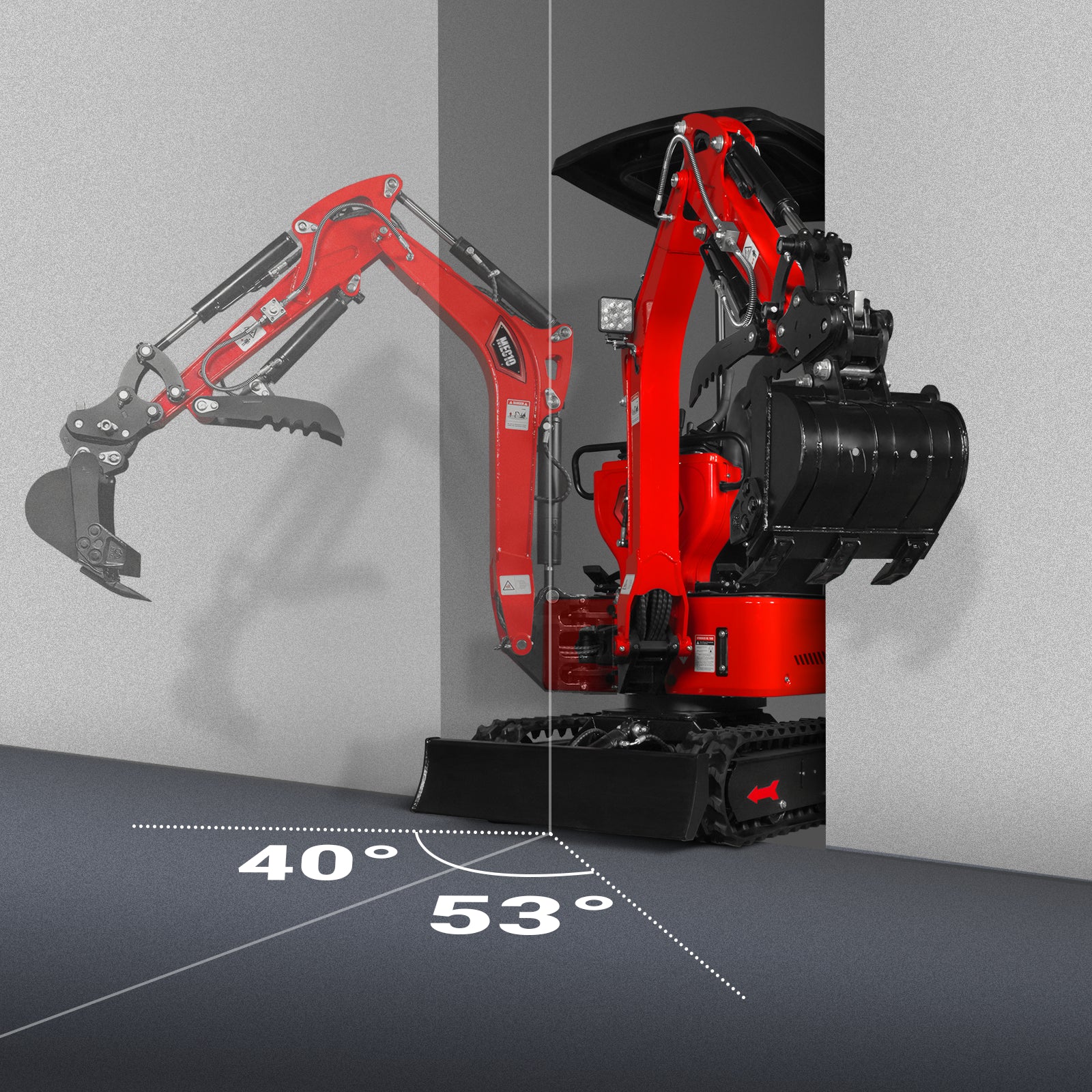 Mini Compact Excavator HONDA GX390 Engine, 65.7” Max. Digging Depth, 2100 LBS Operating Weight, MEC10
