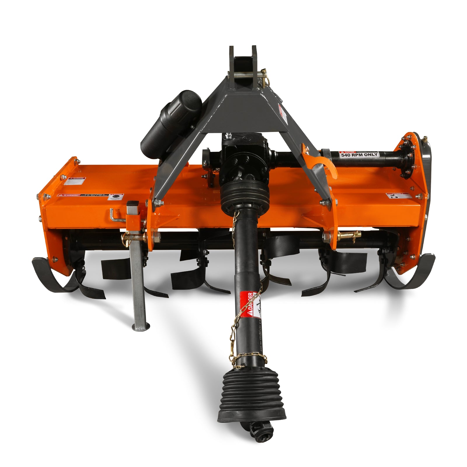 4.5FT 3-Point Gear Drive Rotary Tiller, 25-45HP Tractor, PTO Shaft Included (With Slip Clutch), Cat. 1 Hookup , RT450
