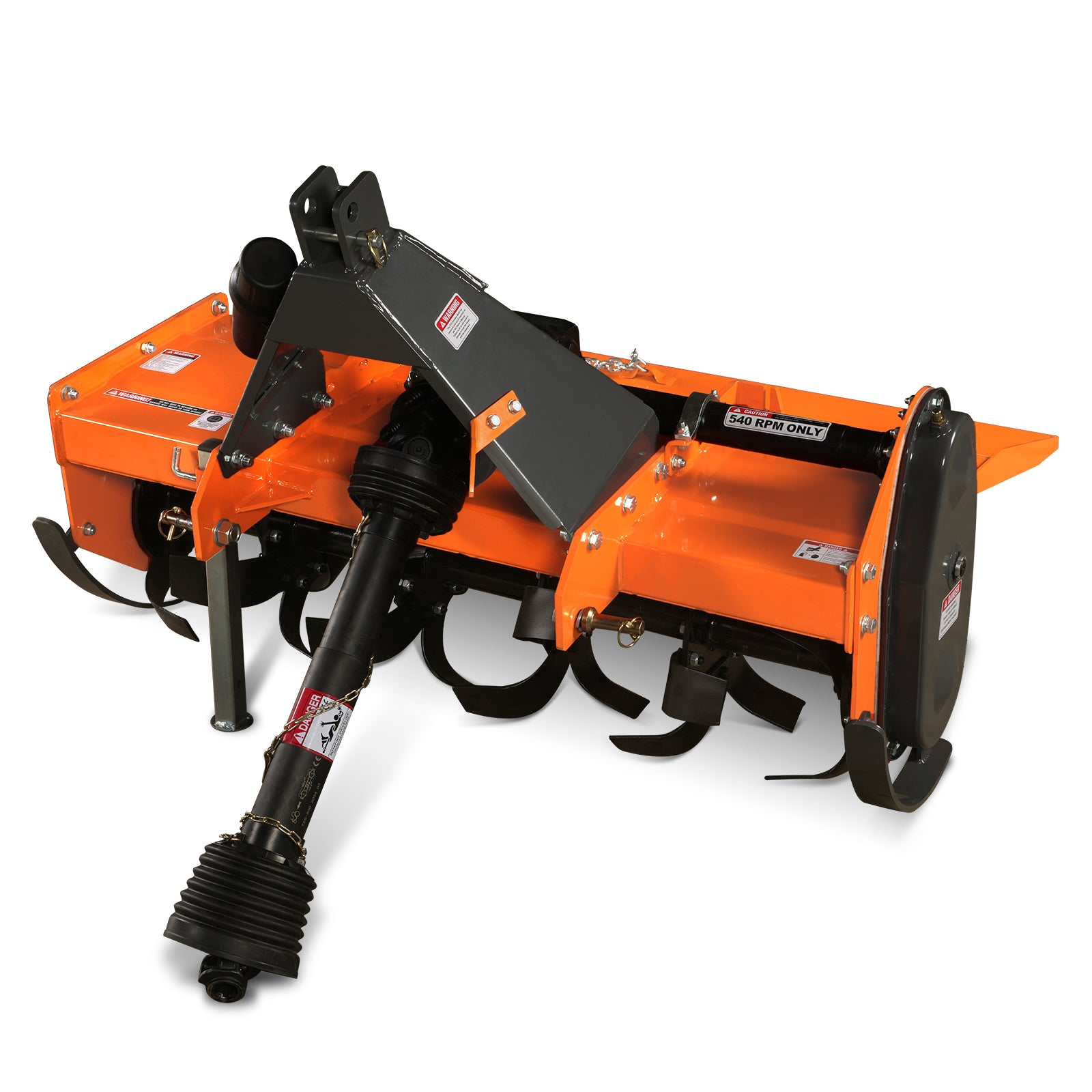 4.5FT 3-Point Gear Drive Rotary Tiller, 25-45HP Tractor, PTO Shaft Included (With Slip Clutch), Cat. 1 Hookup , RT450