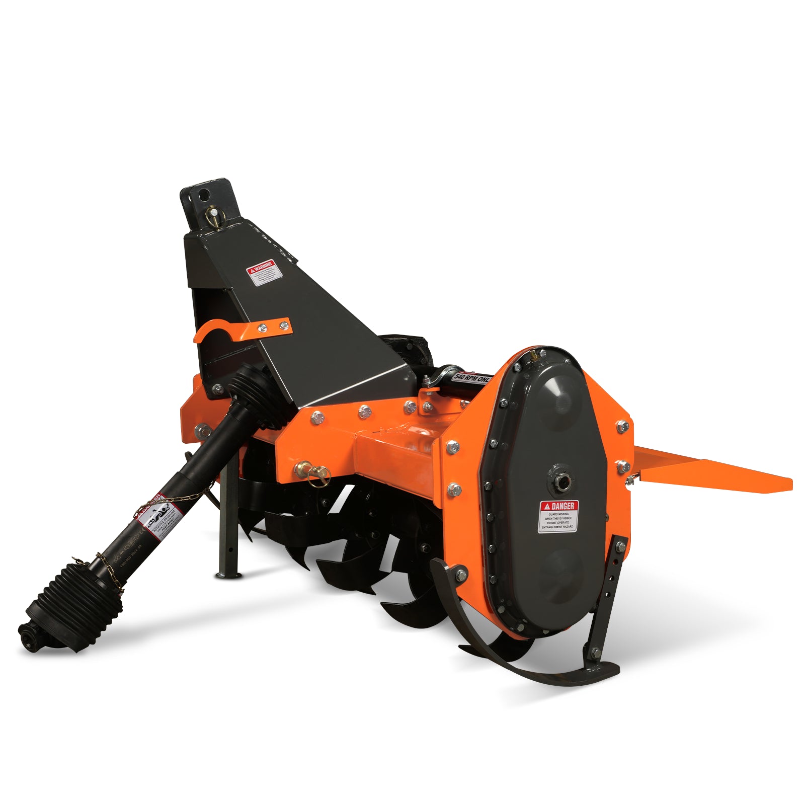 4.5FT 3-Point Gear Drive Rotary Tiller, 25-45HP Tractor, PTO Shaft Included (With Slip Clutch), Cat. 1 Hookup , RT450