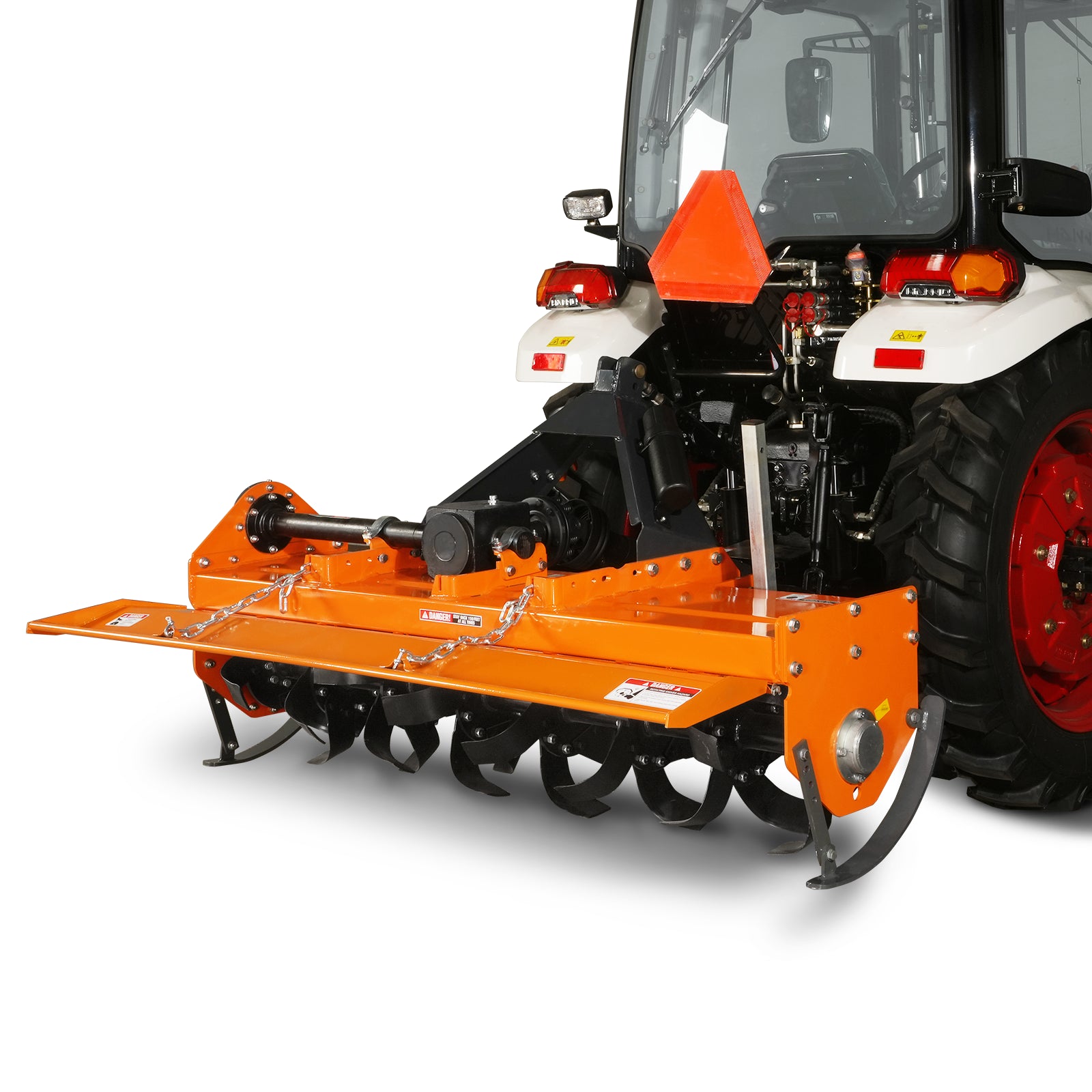 6FT 3-Point Gear Drive Rotary Tiller, 30-60HP Tractor, PTO Shaft Included (With Slip Clutch), Cat. 2 Hookup, RT600