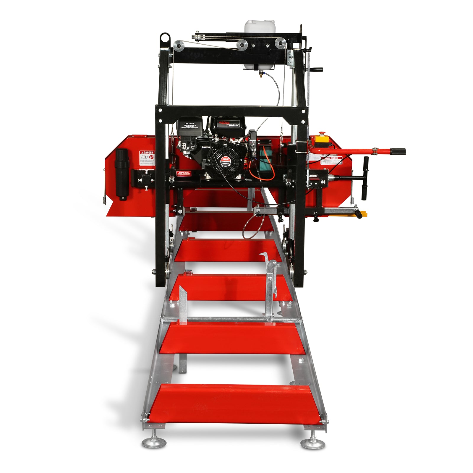26" Portable Sawmill (5x Blades Included), 420cc 15HP E-Start Gasoline Engine, 22" Board Width, 20' Track Length (13' Track Length + 6.6' Track Extension Included) , SM-26