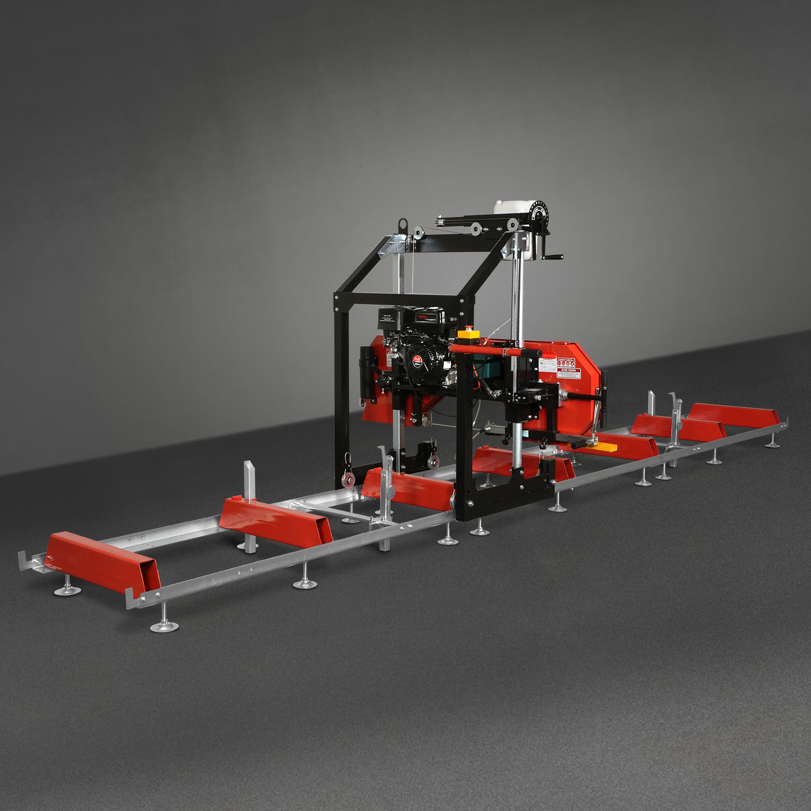 26" Portable Sawmill (5x Blades Included), 420cc 15HP E-Start Gasoline Engine, 22" Board Width, 20' Track Length (13' Track Length + 6.6' Track Extension Included) , SM-26