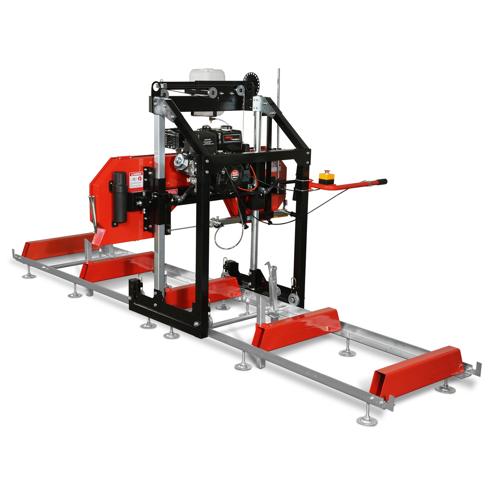 26" Portable Sawmill (5x Blades Included), 420cc 15HP E-Start Gasoline Engine, 22" Board Width, 20' Track Length (13' Track Length + 6.6' Track Extension Included) , SM-26
