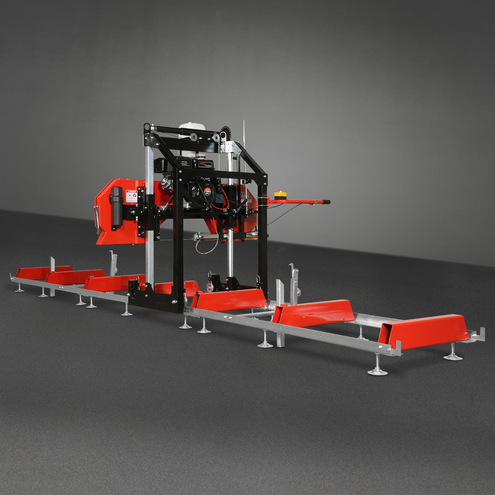 26" Portable Sawmill (5x Blades Included), 420cc 15HP E-Start Gasoline Engine, 22" Board Width, 20' Track Length (13' Track Length + 6.6' Track Extension Included) , SM-26