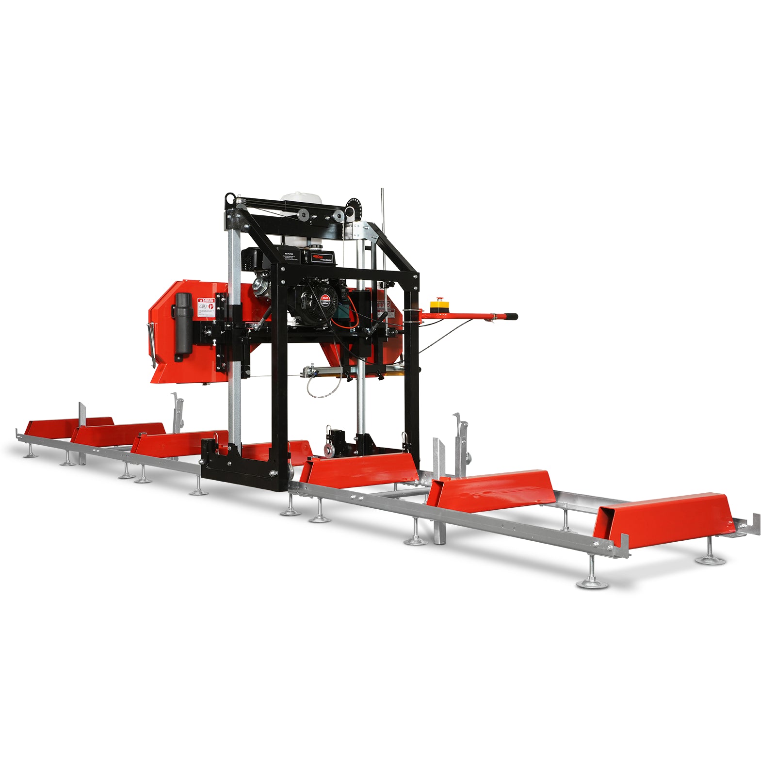 26" Portable Sawmill (5x Blades Included), 420cc 15HP E-Start Gasoline Engine, 22" Board Width, 20' Track Length (13' Track Length + 6.6' Track Extension Included) , SM-26