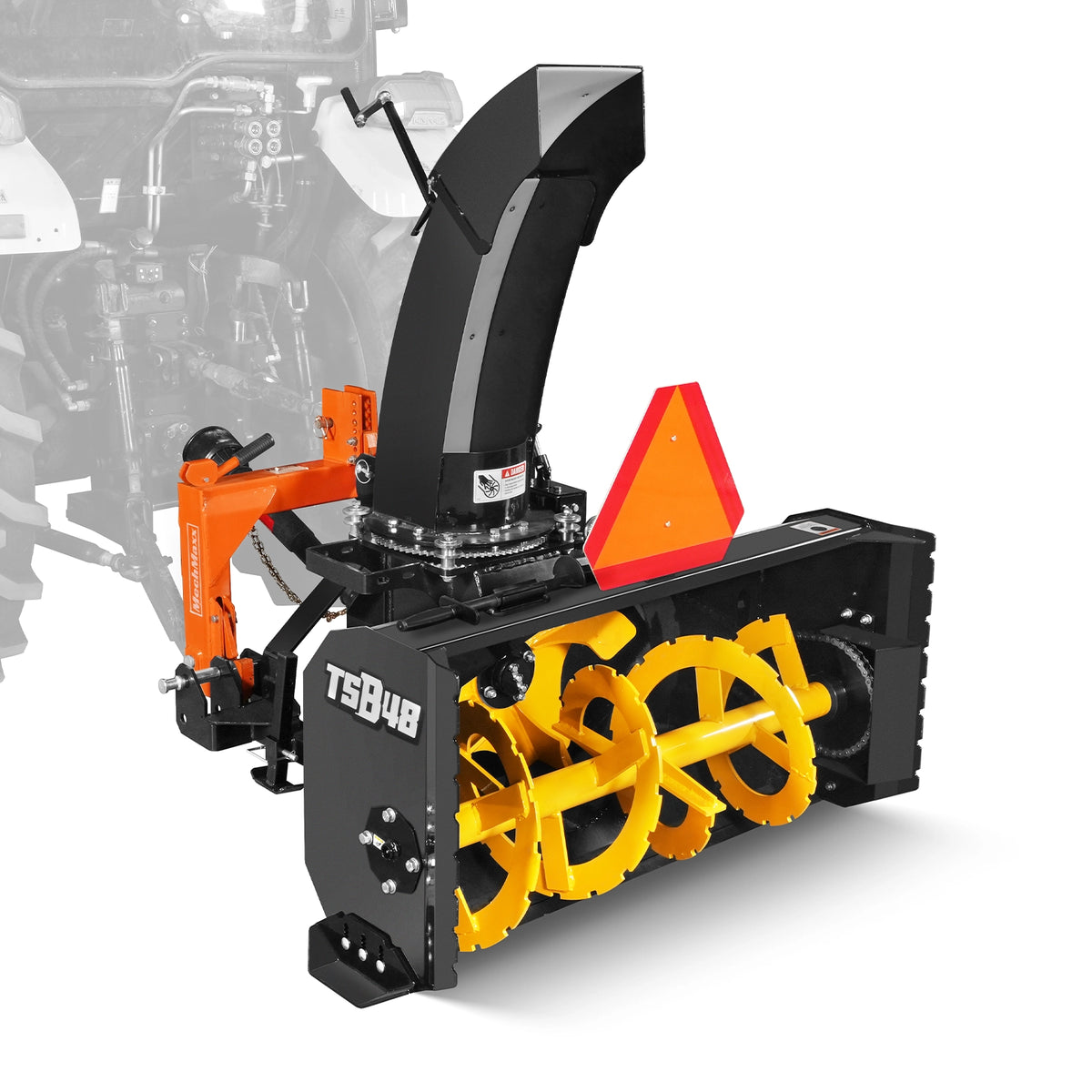 48" 3 Point PTO Snow Blower 20" Impeller Diameter 360° Snow Chute (PTO Shaft Included with Slip Clutch), 15-35 HP, TSB48