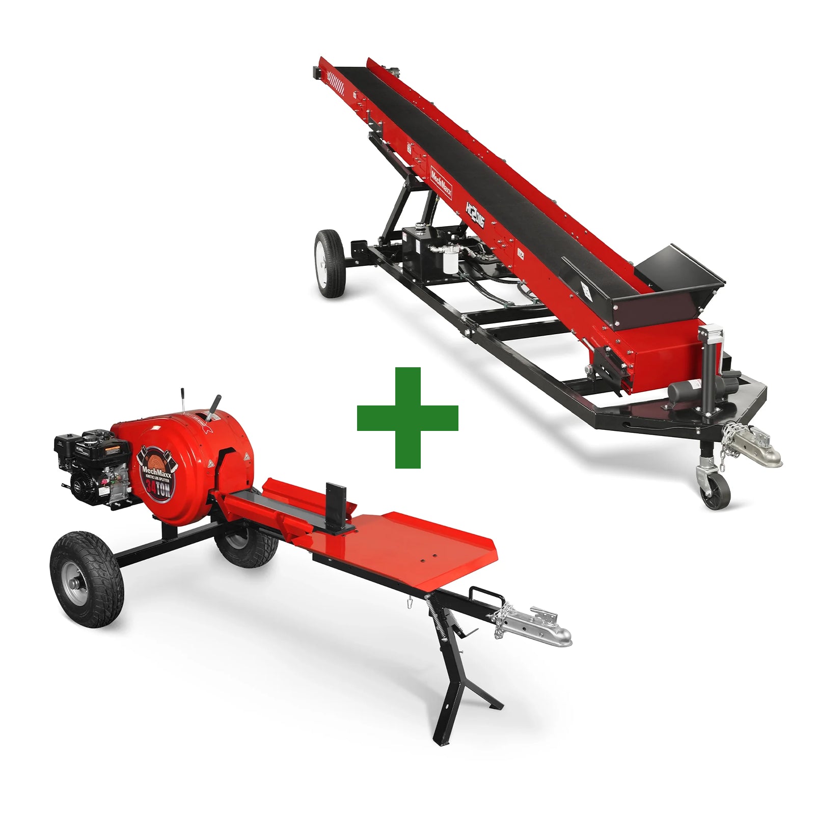 34 Ton Kinetic Log Splitter & Firewood Conveyor Bundle, KT34 & HC2016