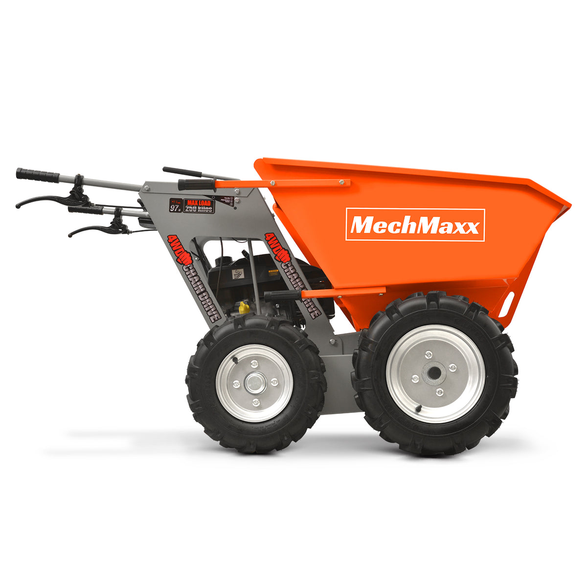 660lbs Capacity 6.5HP Gas Powered Wheelbarrow Cart T25 4F+1R Gearbox , T25