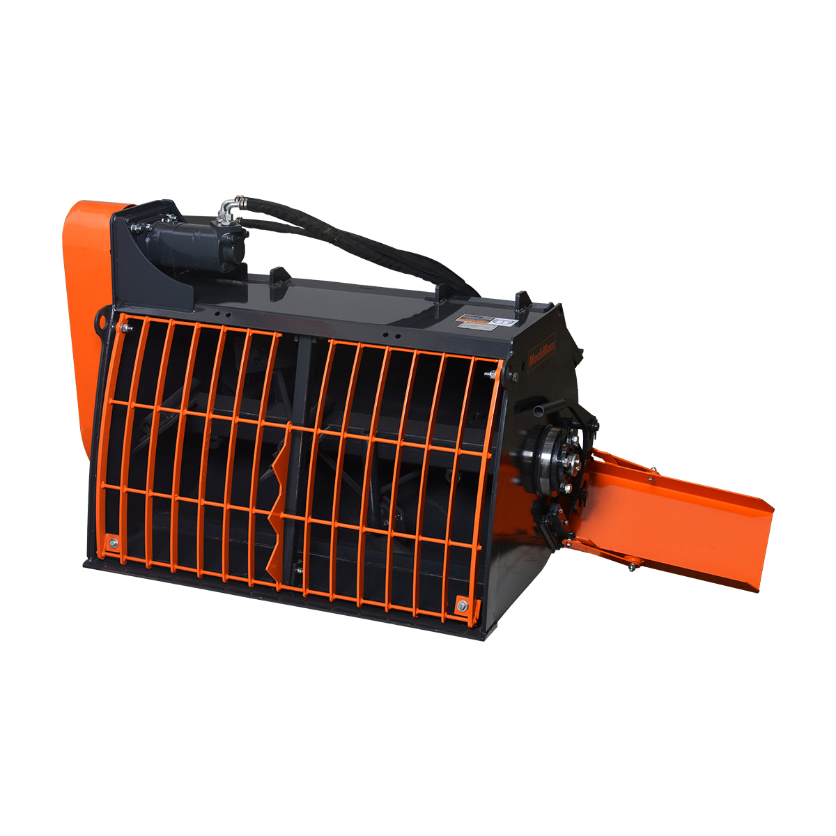 MechMaxx 60” Skid Steer Concrete Mixer Attachment, Side Chute Dispenser & Bag Splitter, Universal Mount, 16 Cu-Ft Capacity