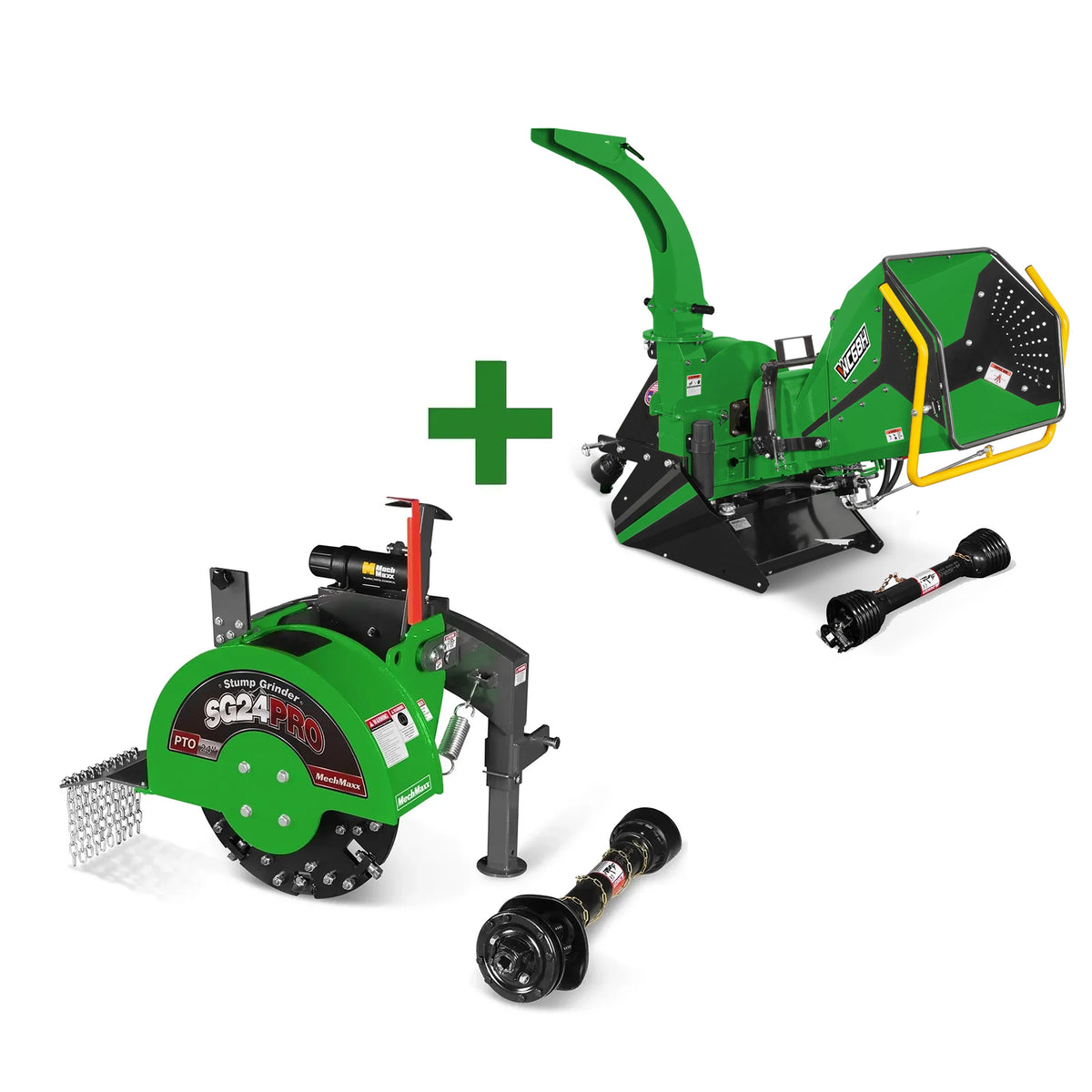 3-Point PTO Stump Grinder & 6",  3 Point Hydraulic PTO Wood Chipper Bundle, SG24PRO & WC68H