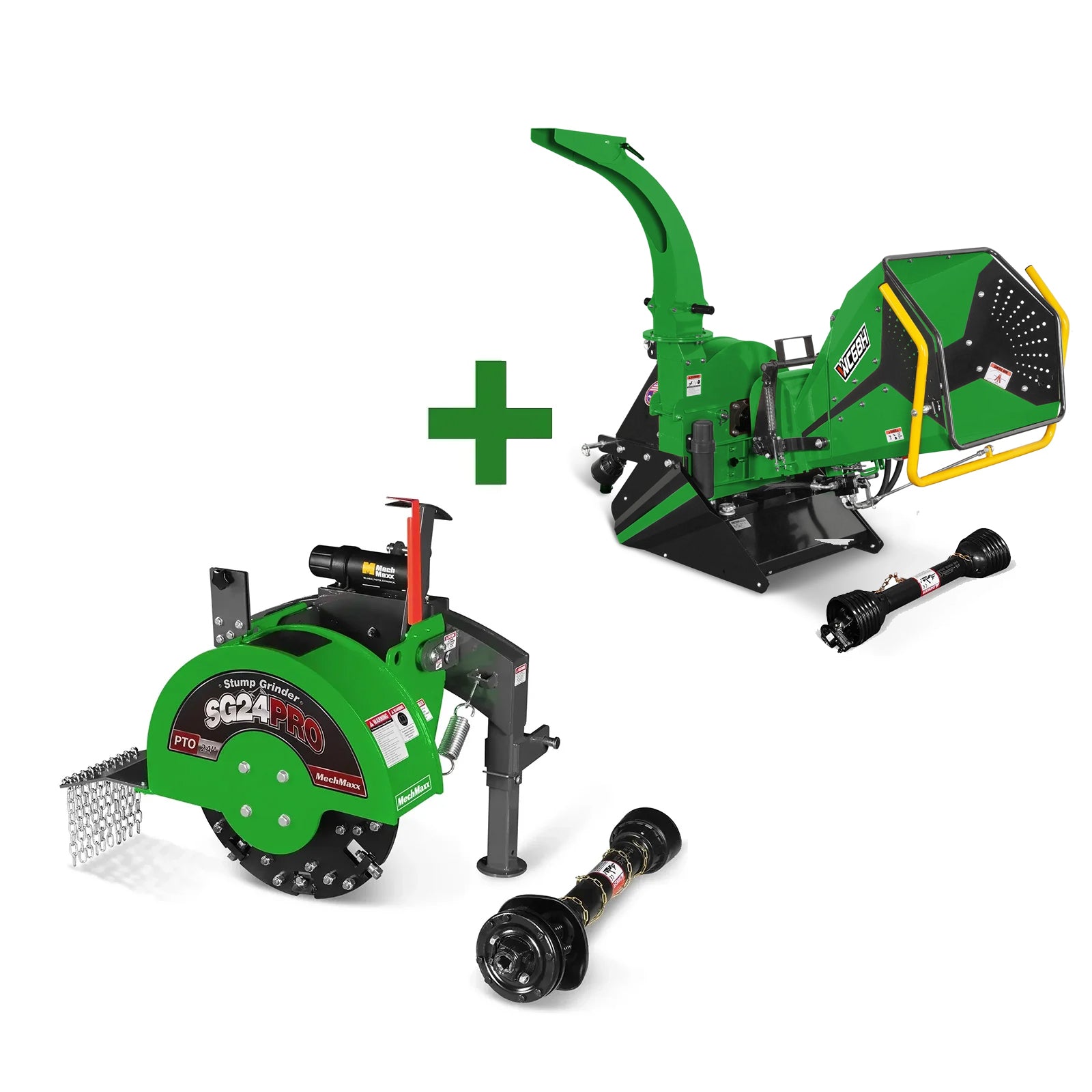 3-Point PTO Stump Grinder & 6",  3 Point Hydraulic PTO Wood Chipper Bundle, SG24PRO & WC68H