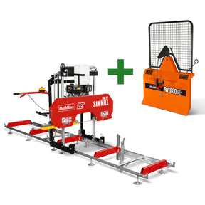 22" Portable Sawmill & Forestry Log Skidding Winch Combo，SM22 & FW8800