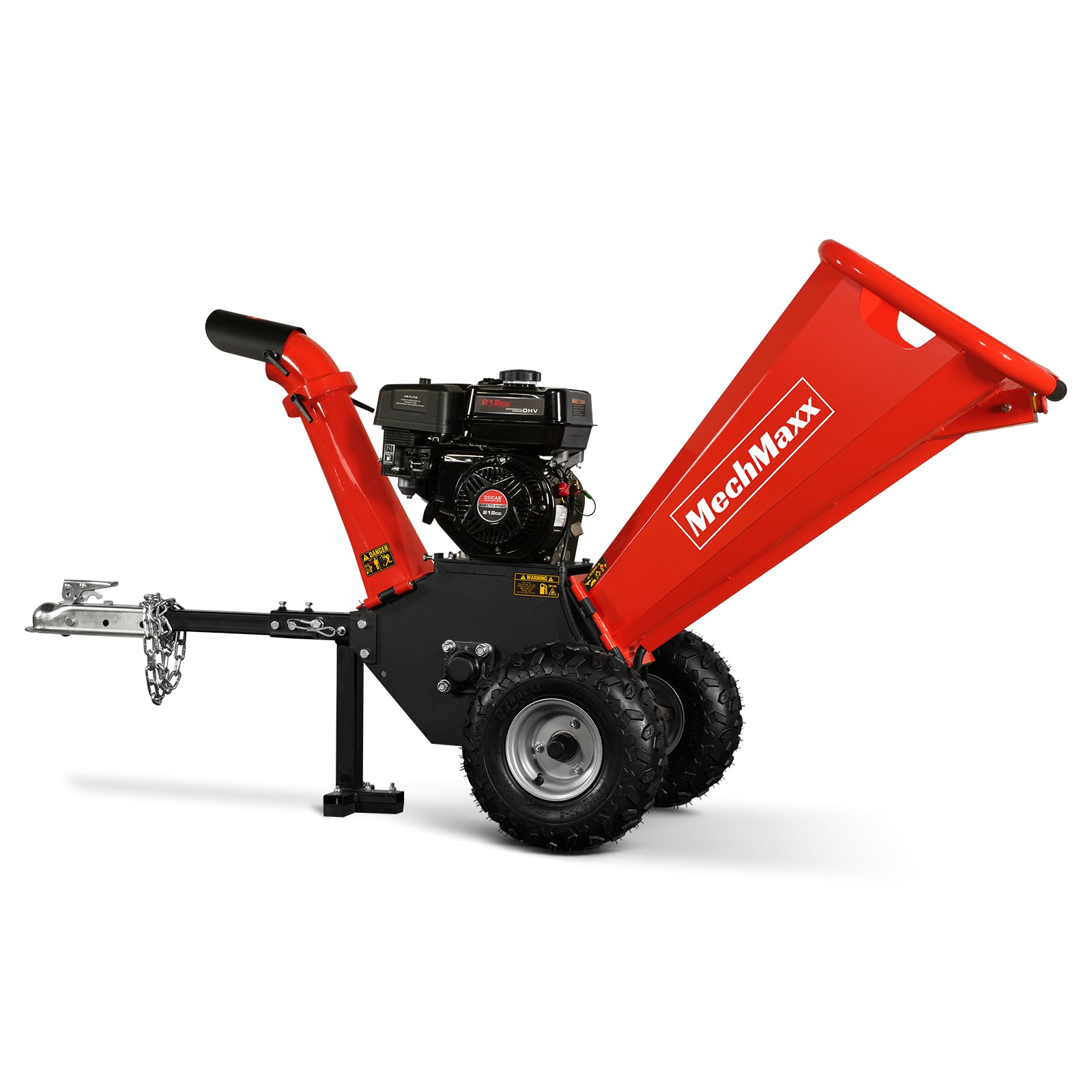 4 inch DUCAR 212cc 7hp Gas Engine Powered Wood Chipper with Towbar, GS650