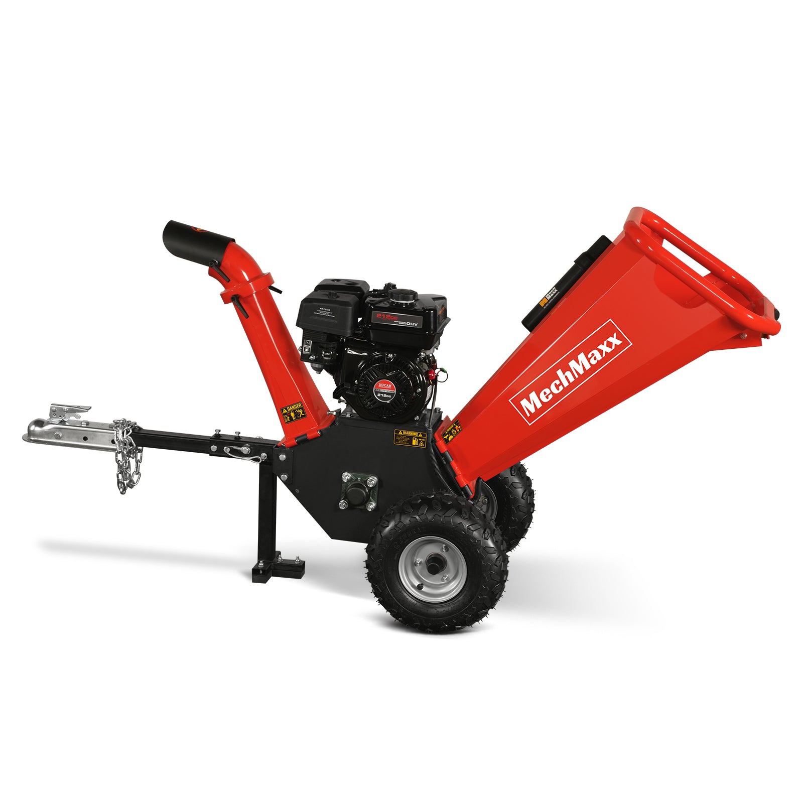 4 inch DUCAR 212cc 7hp Gas Engine Powered Wood Chipper with Towbar, GS650