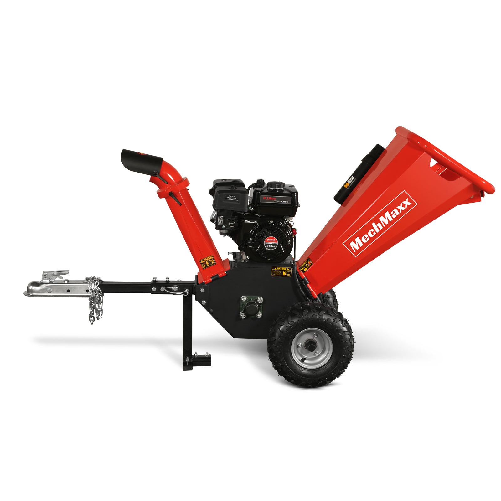 4 inch DUCAR 212cc 7hp Gas Engine Powered Wood Chipper with Towbar, GS650