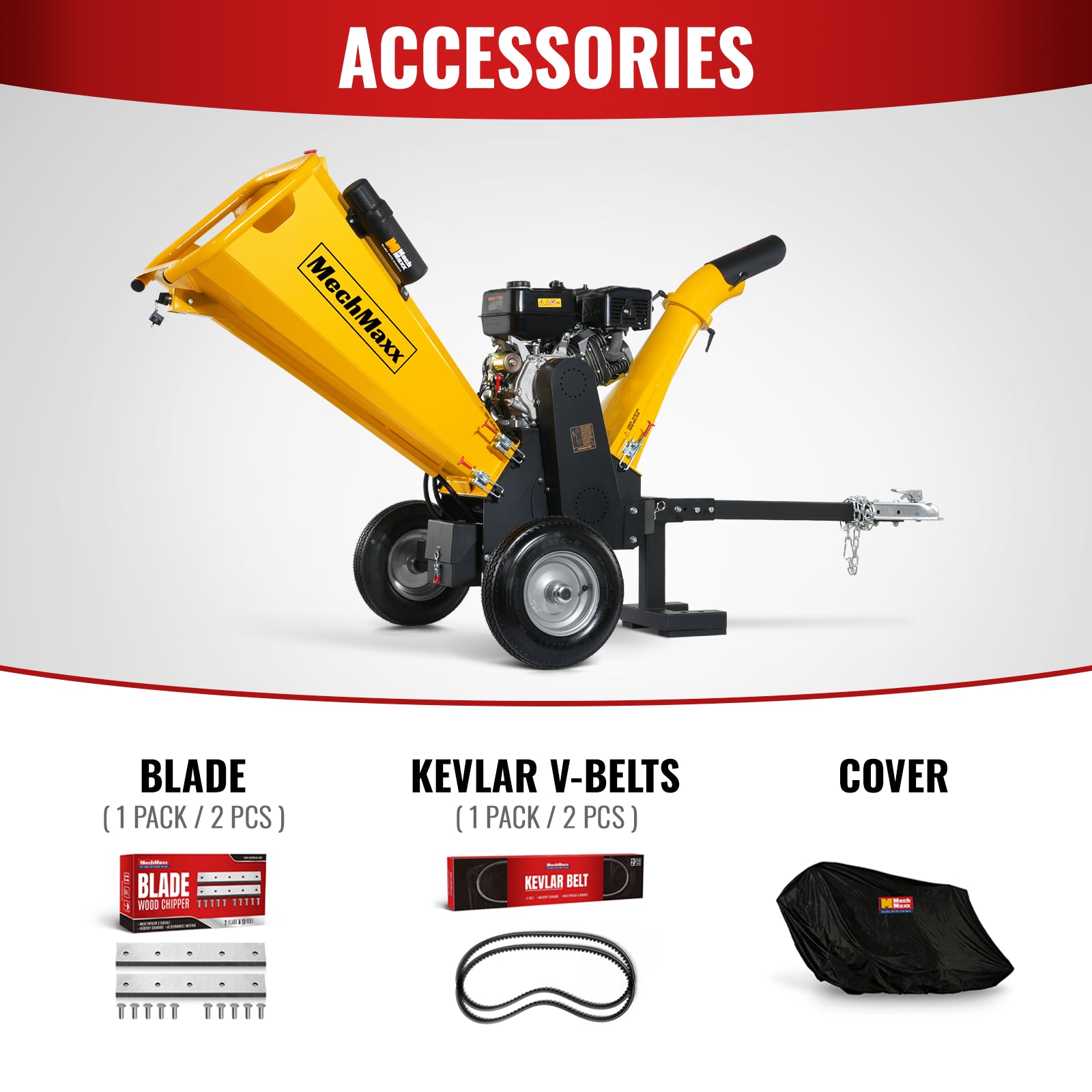 5 inch E-start DUCAR 420cc Gasoline Engine Powered Wood Chipper, GS1500