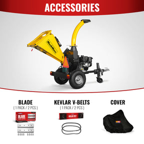 5 inch E-stat KOHLER 429cc 14hp Gasoline Engine Powered Disc Wood Chipper with Taillight , P4205