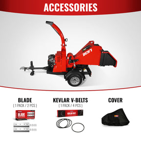 25hp 750cc Twin Cylinder ZONSEN Petrol Engine 7” Hydraulic Feeding Wood Chipper, DCH7