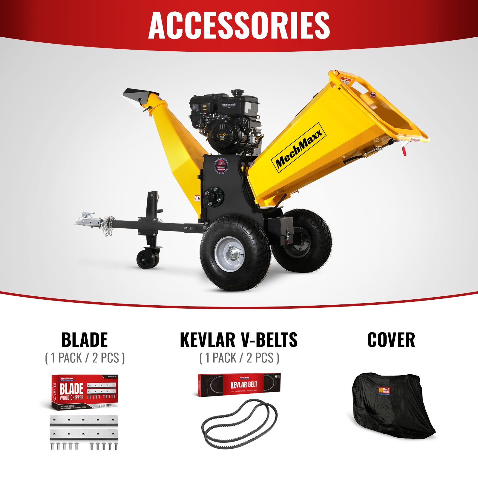 6 inch E-start B&S VANGUARD 408cc 14hp Gasoline Engine Powered Drum Wood Chipper,  P4206