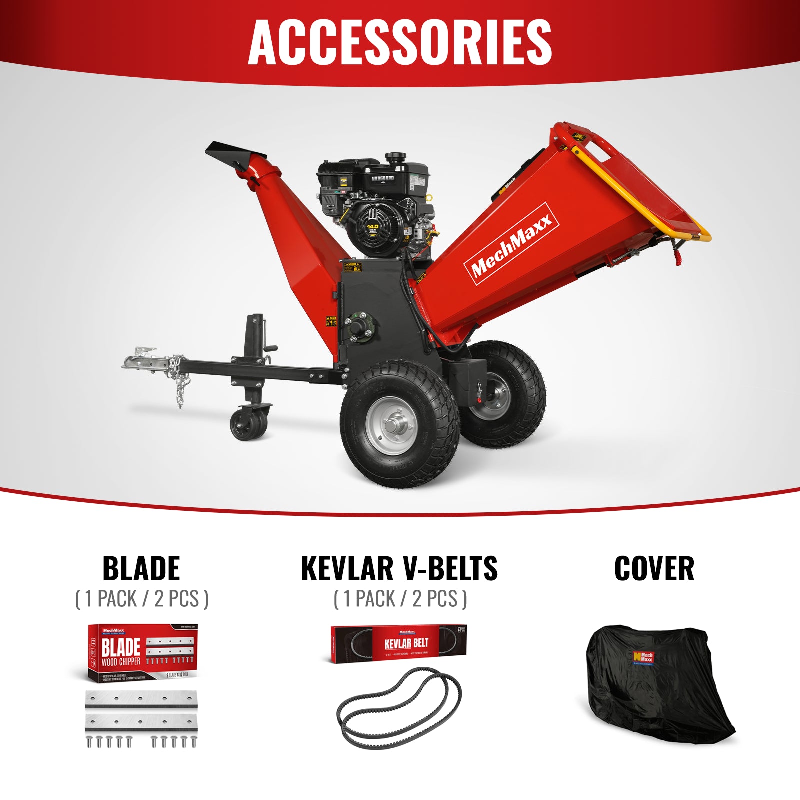 6 inch E-start B&S VANGUARD 408cc 14hp Gasoline Engine Powered Drum Wood Chipper , P4206