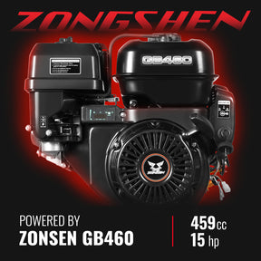 6 inch E-start ZONSEN 459cc 15hp Gasoline Engine Powered Drum Wood Chipper , P4206
