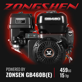 6 inch E-start ZONSEN 459cc 15hp Gasoline Engine Powered Drum Wood Chipper, P4206