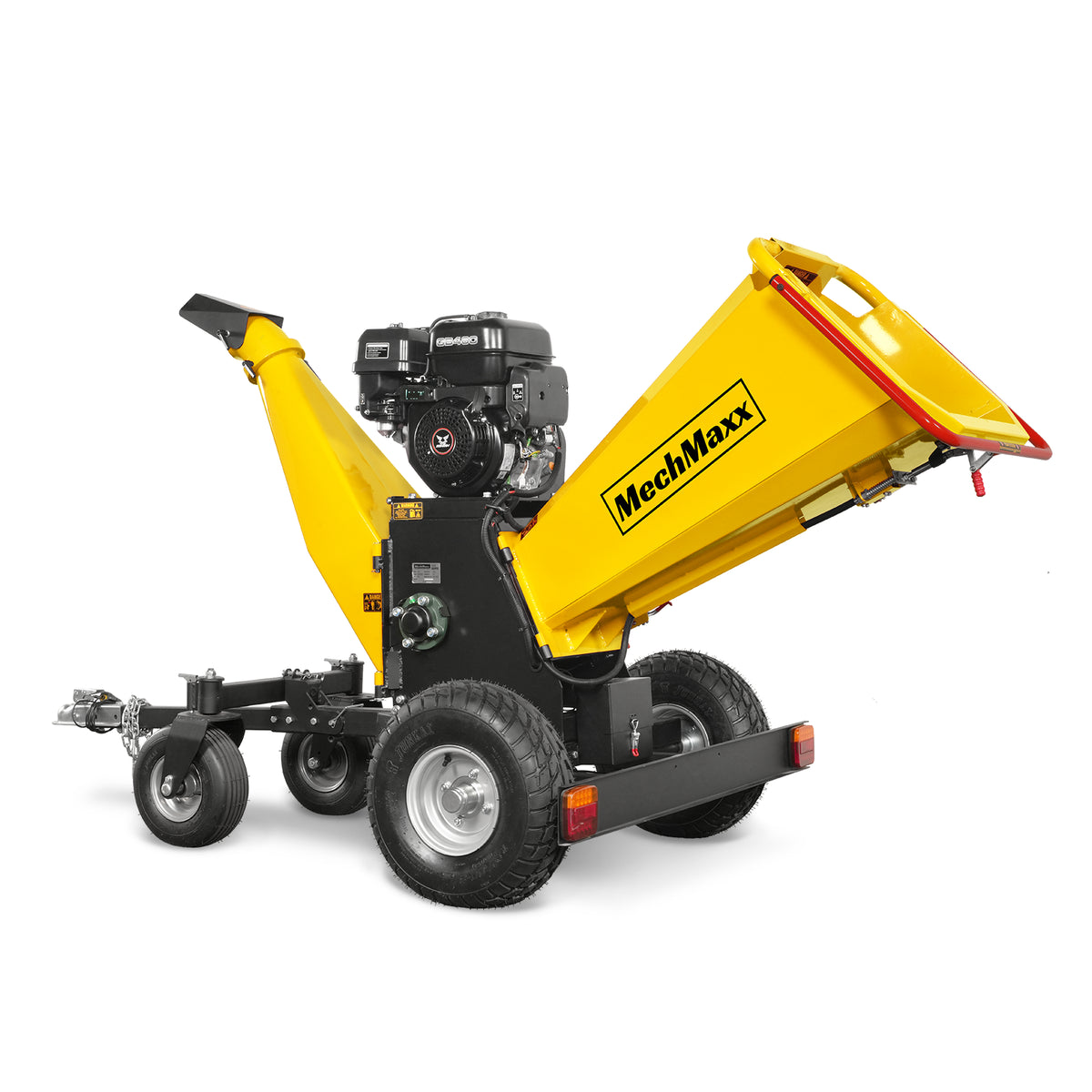 6 inch E-start Zonsen 459cc 15hp Gas Powered 4 - Wheel Drum Wood Chipper with Taillight , B150