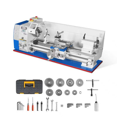 Metal Lathe Machine 11'' x 30'' High Precision Benchtop Brushless Motor 0-2000 RPM Variable Speed Metal Working Machine 2HP Small Lathe without Stand
