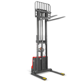 2640lbs Electric Straddle Stacker, 98" Lift, Adjustable Legs & Forks, F26-98SLA