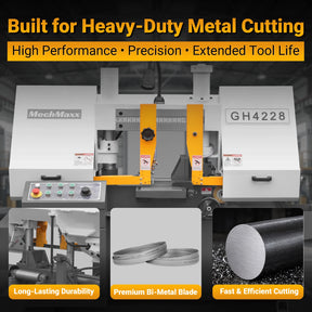 11" Double Column Horizontal Metal Cutting Band Saw, 2-Speed, Hydraulic Feed, 2.8kW Industrial Saw GH4228
