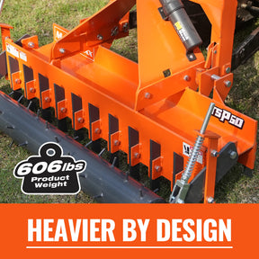 60" Heavy Duty Soil Pulverizer,  Single Spiked Roller,  21 Shanks,  Category 1 and 2,  3 Point Hitch Tractor Attachment,  TSP60