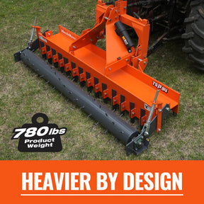 84" Heavy Duty Soil Pulverizer,  Single Spiked Roller,  29 Shanks,  Category 1 and 2,  3 Point Hitch Tractor Attachment,  TSP84