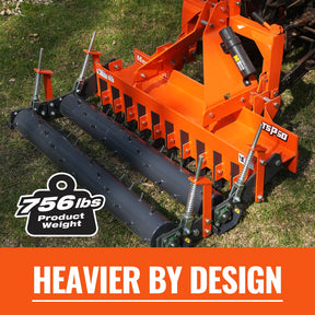 60" Heavy Duty Soil Pulverizer,  Double Spiked Roller,  21 Shanks,  Category 1 and 2,  3 Point Hitch Tractor Attachment,  TSP60D